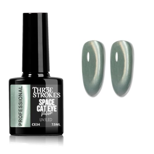 Image of THR3E STROKES 9D Glitter Cat Eye Gel Magnetic Nail Polish Art Manicure DIY at Home Soak Off UV Gel 7.5ML (CE34, 7.5ML)