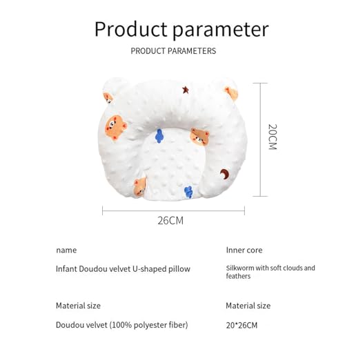 Baby Pillow Newborn Flat Head,Baby Neck Children's Pillow of Newborns Baby Stroller Car Seat Pillowcase for Toddler Pillows Newborn Breathable Flat Head Deformation - Image 4