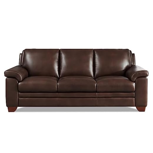 Hydeline Magnum Leather Sofa Couch, Chestnut