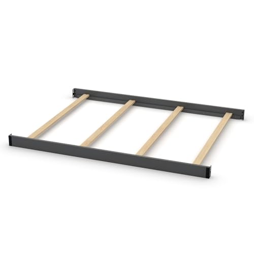 Image of Full-Size Conversion Kit Bed Rails Compatible with Delta Children Convertible Cribs - Solid Wood Rail #0050 - Toddler and Adult Bed Rail for Full-Size Beds - Baby Furniture (Charcoal Grey - 029)