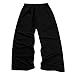 FQZWONG Men's Baggy Sweatpants Y2K Drawstring Elastic Waist Striped Pants Straight Mid Length Trousers Yoga Jogging Pant（Black,Medium