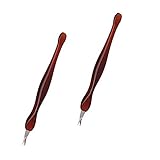 CJESLNA 2 Pack Practical Nail Art Tools Pedicure Cuticle Trimmer Dead Skin Callus Removal Fork Brown
