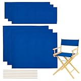 nbeads 3 Satz Ersatzbezüge Für Regiestühle, Blaue Segeltuch Regiestuhl Schonbezug Sets Mit Holzstäben Für Make Up Drehstühle 53×42.5cm/53×20cm