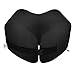 Familamb Travel Pillow Memory Foam U-Shaped Neck Pillow Ergonomic Design Ultra Soft Full Neck Chin Support Adjustable Travel Accessory for Flight Train Car Office Napping Black