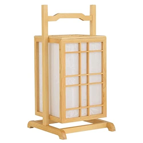 JITEM Lámpara de Mesa Japanese Wood Table Lamp w/Fabric Shade Portable Zen Bedside Nightstand Lamp Living Room Bedroom Lighting Fixtures E27 Desk Lamp Nightstand Lamp