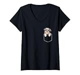 Photo Gallery donna tasca lhasa apso maglietta con collo a v Photo Gallery donna tasca lhasa apso maglietta con collo a v