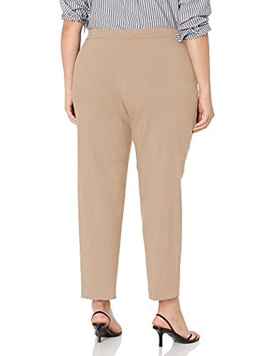 Alfred Dunner Women's Proportioned Short Allure Slim Pant, Tan, 8 #TOP1