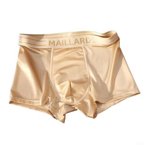 Atmungsaktive dünne Satinähnliche Herrenunterwäsche, Boxershorts, entworfen für leichten Komfort (L Gold)