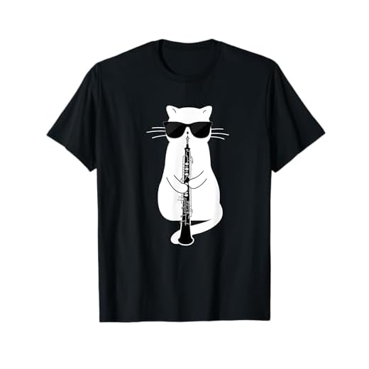 Gato con gafas de sol jugando Oboe Camiseta