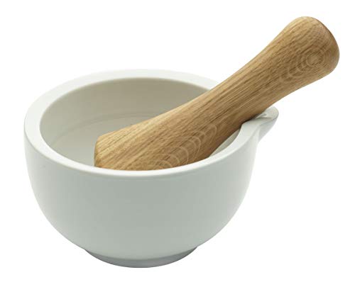 Legnoart Pressum Mortero de cerámica con maja de madera de roble Cover