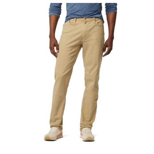 Signature by Levi Strauss & Co. Gold Label Men's Athletic Tech Jeans, British Khaki, 34W x 32L
