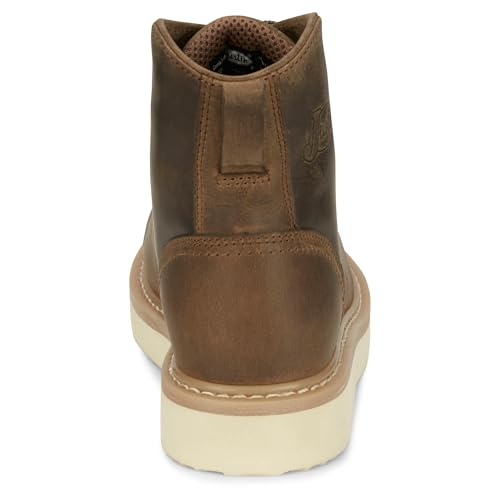 Justin Boot Company Men`s Maxwell Peanut Tan 6In Steel Toe Work Boot4