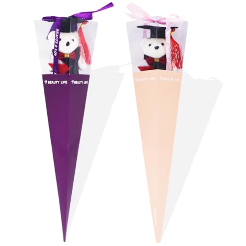 SYTTNUM 2pcs Ramo de Oso De Graduación, Ramo de Regalo de Graduación, Oso Adorno Estatuilla Muñeca