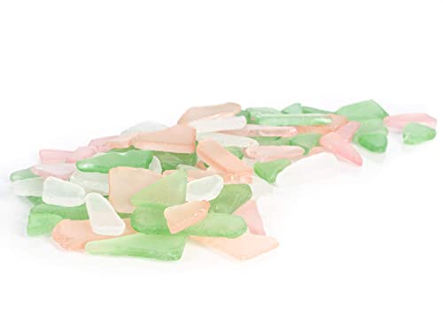 Sea Glass | 11oz Pink Green & White Tumbled Sea Glass Decor | Bulk Seaglass Pieces for Beach Wedding Decor & Crafts | Plus Free Nautical eBook by Joseph Rains