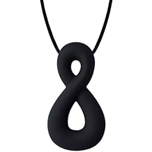 Infinity Sensory Chew Necklace for Adults and Teenagers Charcoal