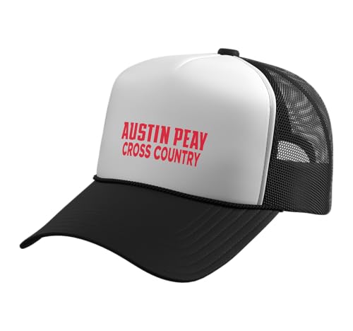 Austin Peay State Governors Cross Country AP29 Trucker Hat with Adjustable Mesh Back, Black/White