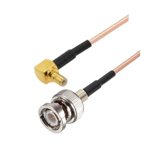 QYZLVCES(���X) BNC�I�X - SMB�I�X ���p90�x�v���O RG316�P�[�u�� ���������R�[�h �W�����p�[�R�l�N�^ �s�O�e�[���A�_�v�^(BNC M to SMB M90,2M)
