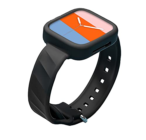 LAYJOY Compatible with for Apple Watch Band 42mm 44mm Women Men, Full -Protective Soft Silicone Replacement Bands Strap for iWatch Apple Smart Watch Series SE & 6 5 4 3 2 1 (Black)