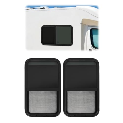 HUOMMGS 2 unidades de ventanas correderas de cristal templado para ventanas de caravana con mosquitera, modernas, para caravanas (457,2 x 762 mm)