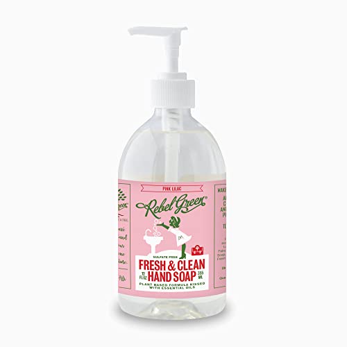 Rebel Green Liquid Hand Soap Variety Pack - Natural Hand Soap - Hand Wash With Lavender & Grapefruit, Peppermint & Lemon, Pink Lilac, & Frankincense & Pine Scent - (12 Oz Bottles, 4 Pack) #TOP1