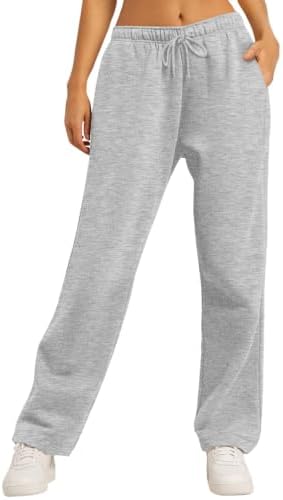 YUANXIAO Gefüttert Jogginghose Damen Warme Freizeithose Weite Baumwolle Sporthose Thermohose Fleece Trainingshose mit Taschen