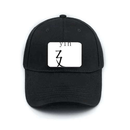 Casquette baseball noire Yin Yang réglable en coton pour style urbain