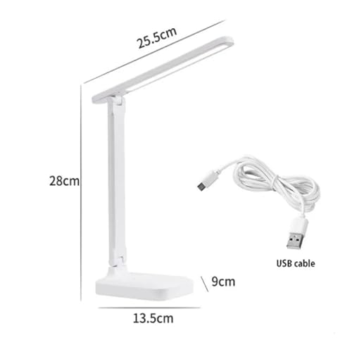 Luminária de Mesa Recarregável Led Touch Led 3 Níveis de Iluminação Ajustável Ideal para Trabalho, L