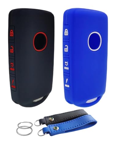Coque en silicone pour clé Mazda 3 CX-30 CX-5 à 4 boutons noire et bleue