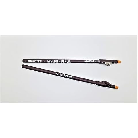 IRIS.BELLE 2 PCS PRECISE EYELINER WOODEN PENCIL WITH SHARPENER. LONG PENCIL WITH SOFT TOUCH, 2 PCS DEAL (DARK BROWN) Cover