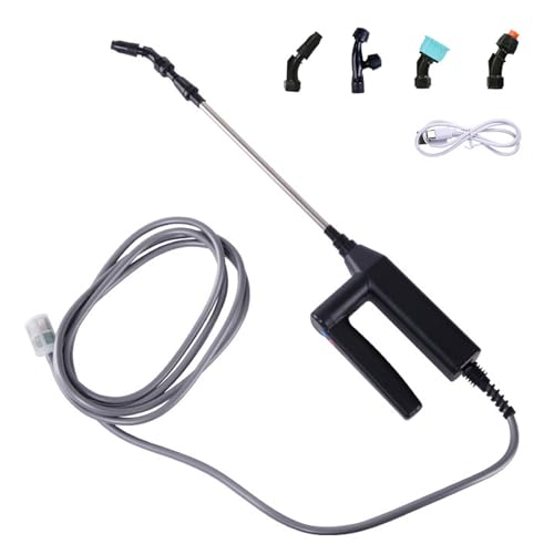 BTtime 電動噴霧器 充電式 電動スプレー 2000mAh 4種類のノズル 5M吸水ホース 38-60cm伸縮式パイプ タンク付属なし バッテリー残量を表示可能 約2.5-3h連続使用 農薬散布 植物の水やり 消毒 害虫駆除 家庭園芸 家庭清掃 （ブラック）