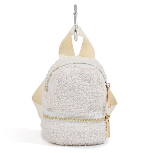 zaoalife Mini Storage Bag Pendant, Jewelry Packing Bag, Soft Fluffy Casual Daypack, Mini Shoulder Bag Purse, Coin Purse Bag For Travel, Plush Coin Purse Keychain Lipstick Storage, Earphone Bag