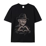 Halloween Shirt for Men Women, Freddy Krueger Heart Hand Scary Horror Movie Graphic Tee, Unique Halloween Costume Top