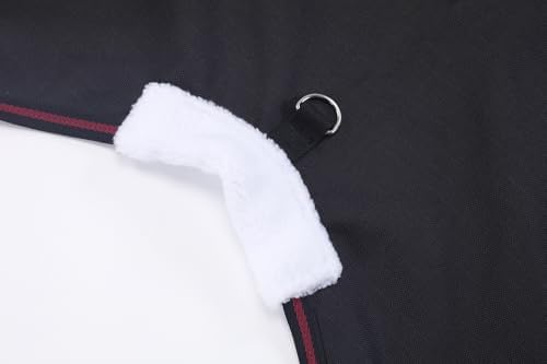 LEAFOREST 1200D Horse Blanket Waterproof Breathable Turnout (no Filling) Standard Neck Horse Sheet Black Red 72IN — view 4