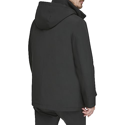 Dockers Men's Dwight Soft Shell Bib Jacket, Black Hooded image 4