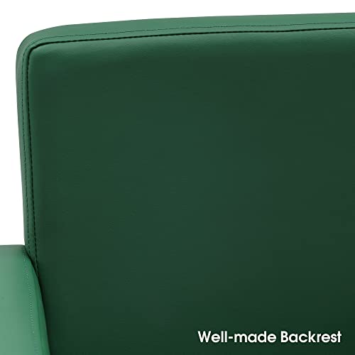 BarberPub Salon Chair for Hair Stylist, Hydraulic Stylist Chair, Adjustable Height, PVC Leather, 360 Degrees Swivel, Barbershop, Home Salon, Adult 8821 (Green)