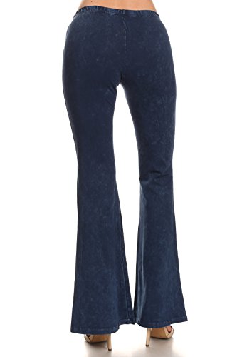 Zoozie La Women's Bell Bottoms Yoga Stretch Pants High Waist Tie Dye Blue S #TOP2