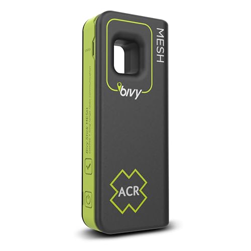 ACR Bivy Stick MESH Satellite Communicator – Dual-Mode LoRa®-Enabled Mesh & Global Iridium Coverage, Two-Way SMS, GPS Tracker, Group Messaging, SOS Emergency with 24hr Reserve Battery – iOS/Android