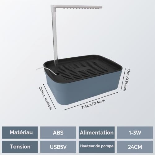 TOWEBOORY Baignoire pour Oiseaux, Baignoire de Circulation d'eau pour Perroquet Bac de Douche Automatique pour Perroquets, avec Câble USB, pour Perruche, Cacatoès, Perroquet, Oiseau – vue 2