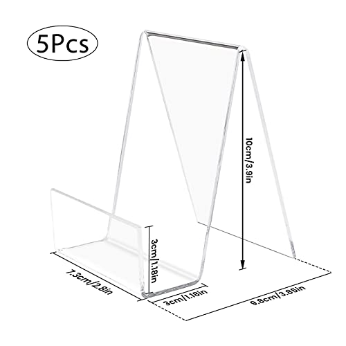 Clear Acrylic Book Stand, hicoosee 5 Pieces Transparent Book Display Stand for Displaying Books, Notebooks, Picture Albums, Picture Books, Menu, Magazine - Image 8