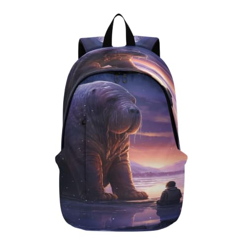 Sac à dos voyage Morse Neige Ciel violet idéal pour la randonnée en plein air