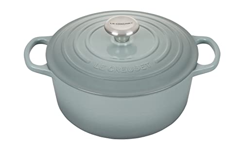 Le Creuset Enameled Cast Iron Signature Round Dutch Oven, 4.5 Quart, Sea Salt #TOP9