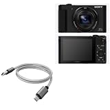 BoxWave Cable Compatible with Sony CyberShot DSC-HX90V - Micro USB DuraCable, Braided Micro USB Charging Cable - Space Grey