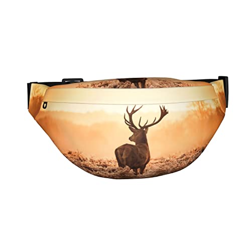 Deer Wilderness Nature Countryside - Riñonera para mujeres y hombres, ajustable, casual, riñonera cruzada para deportes, viajes, senderismo, correr, trotar, Como se muestra en la imagen, Talla única,
