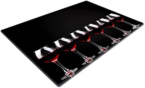 Glass Chopping Board 50 x 40 | Kitchen Worktop Protector | Multifunctional Cutting Board | Work Top Savers | Kitchen Accessories | Extra Large | Black Grey Slate Effect