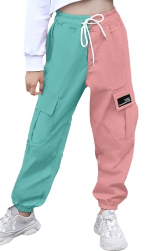 Image of Cromoncent Girls&Womens Cargo Pants Elastic Waist Lightweight Outdoor Jogger Pants, 6 Years - XX-Large