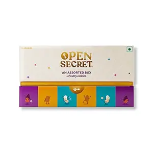 Open Secret Cookies |12 Assorted Chocolate & Dryfruit Cookies |Healthy & Tasty |Immunity Boosting Nuts (Almond, Cashew, Peanut) |No Maida |Gift Hamper for Mom/GrandMother/Family/Kids