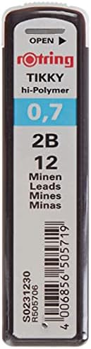 rOtring Tikky Mechanical Pencil Lead Refills | 0.7mm, BB | 2 x 12 Hi-Polymer Leads (24 leads)
