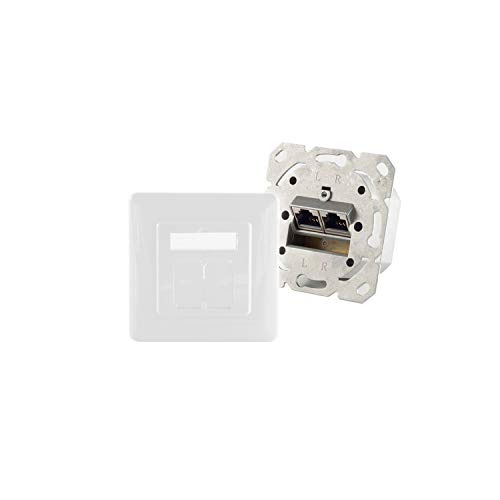 Preisvergleich Produktbild shiverpeaks cat.6A Netzwerkdose 2-Fach designfähig signal-weiß