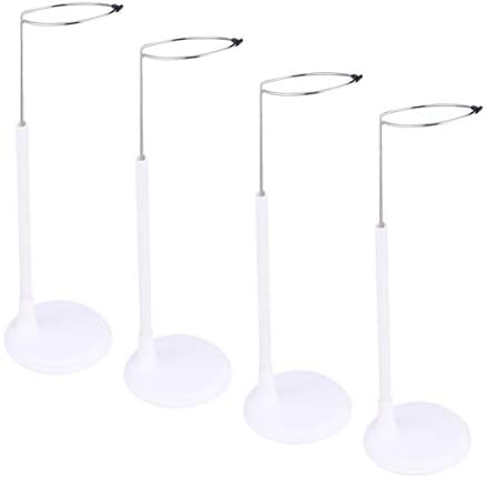 Toyvian Doll Bracket Support, 4pcs White Figure Holder Stand for Display Dolls Storage Rack Teddy Bear Stand|30x5cm