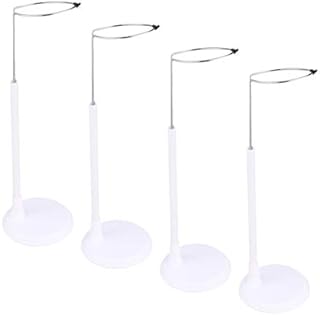 Toyvian Doll Bracket Support, 4pcs White Figure Holder Stand for Display Dolls Storage Rack Teddy Bear Stand|30x5cm